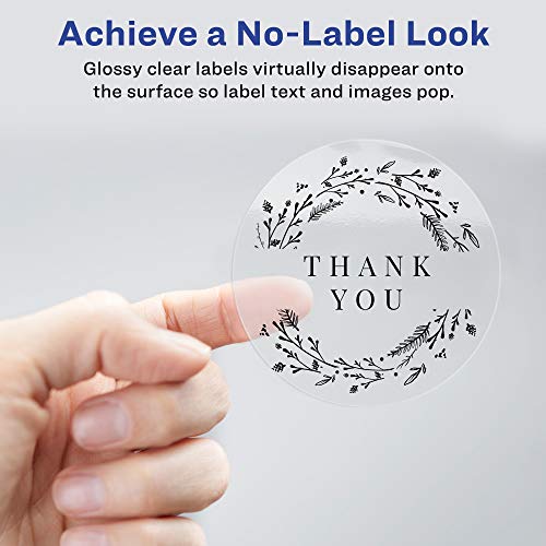 Avery Printable Round Labels with Sure Feed, 2" Diameter, Glossy Clear, 120 Customizable Labels (22825) - Image 2