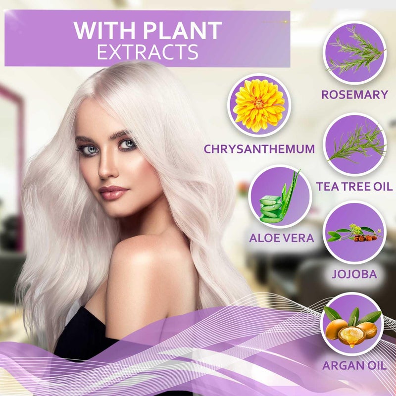 BELLISSO Purple Conditioner for Blonde Hair - Sulfate and Paraben Free Toner - No More Orange and Yellow Brassy Tones - More Balance for Color Treated, Bleached, Silver, White and Gray Hair - Women and Men - Image 2