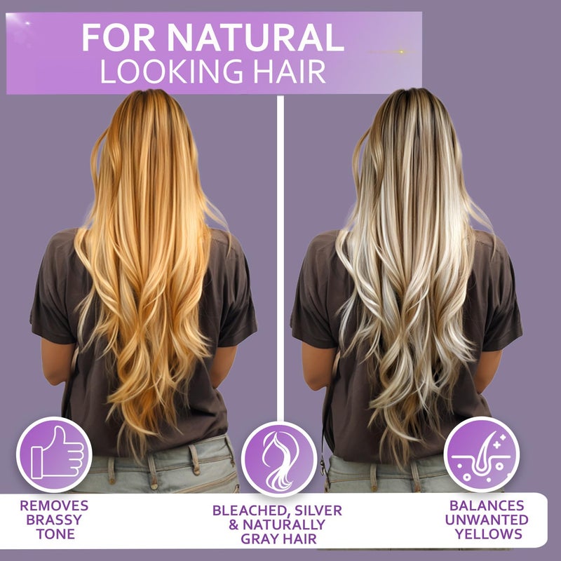 BELLISSO Purple Conditioner for Blonde Hair - Sulfate and Paraben Free Toner - No More Orange and Yellow Brassy Tones - More Balance for Color Treated, Bleached, Silver, White and Gray Hair - Women and Men - Image 1