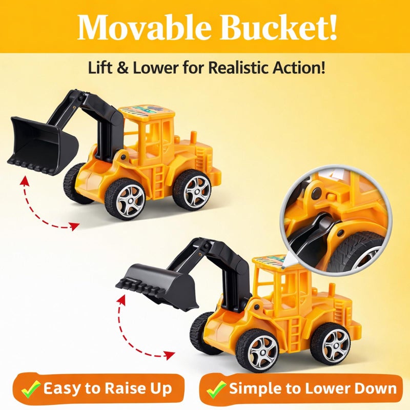 HERCOCCI 25Pcs Construction Cake Topper, Excavator Tower Cupcake Topper Bulldozer Backhoe Traffic Road Sign Cake Decor Vehicles Decorations Construction Birthday Party Supplies - Image 4