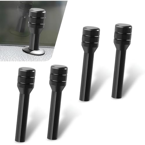Gozaqe 4 PCS Car Door Lock Knobs,Aluminum Alloy Car Interior Door Lock Knob Pull Pins,Personalized Automotive Customization Accessories,Applicable to All Vehicle Models(Black) - Image 1