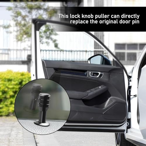 Gozaqe 4 PCS Car Door Lock Knobs,Aluminum Alloy Car Interior Door Lock Knob Pull Pins,Personalized Automotive Customization Accessories,Applicable to All Vehicle Models(Black) - Image 5
