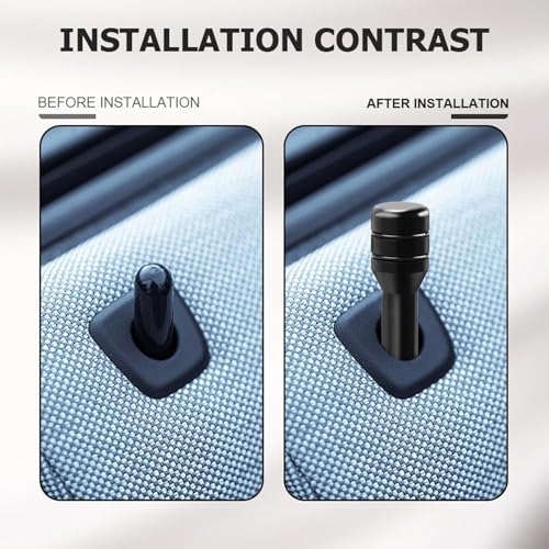 Gozaqe 4 PCS Car Door Lock Knobs,Aluminum Alloy Car Interior Door Lock Knob Pull Pins,Personalized Automotive Customization Accessories,Applicable to All Vehicle Models(Black) - Image 3