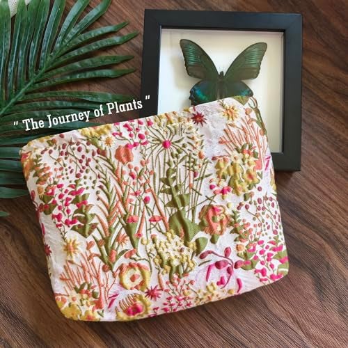 STARDW Aesthetic Floral Makeup Bag Cute Small Cosmetic Bags for Women Girls Travel Toiletry Bag Large Capacity Zipper Makeup Pouch Purse Organizer Pouches - Image 3