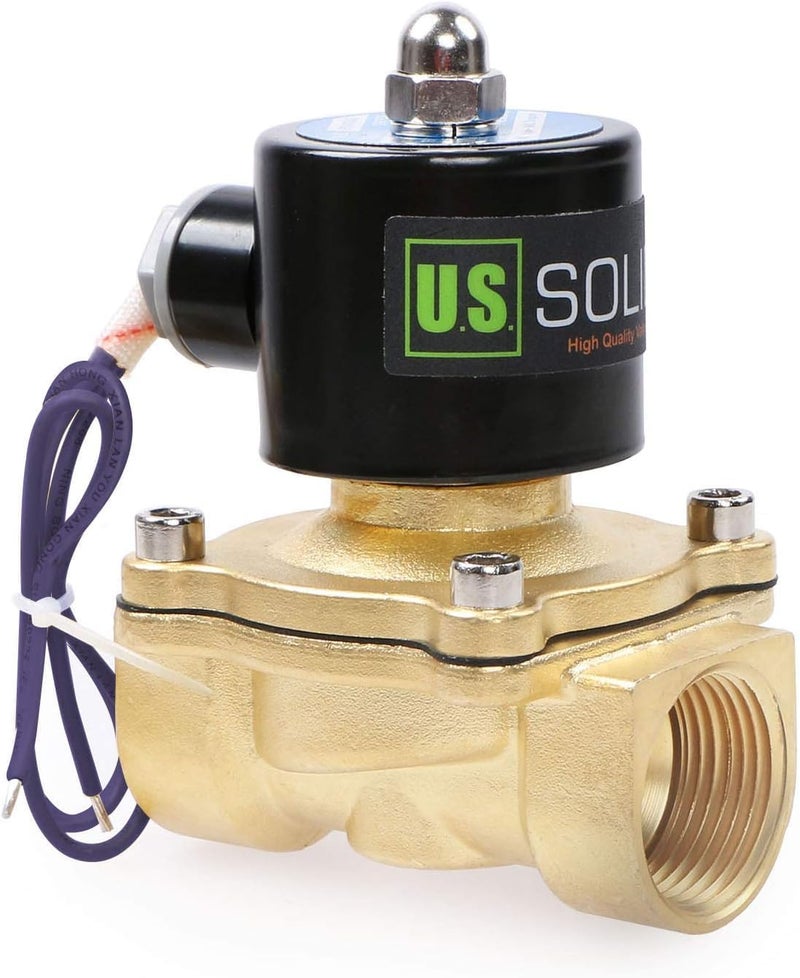U.S. Solid 1" Brass Electric Solenoid Valve 12V DC G Thread Normally Closed VITON - Image 1