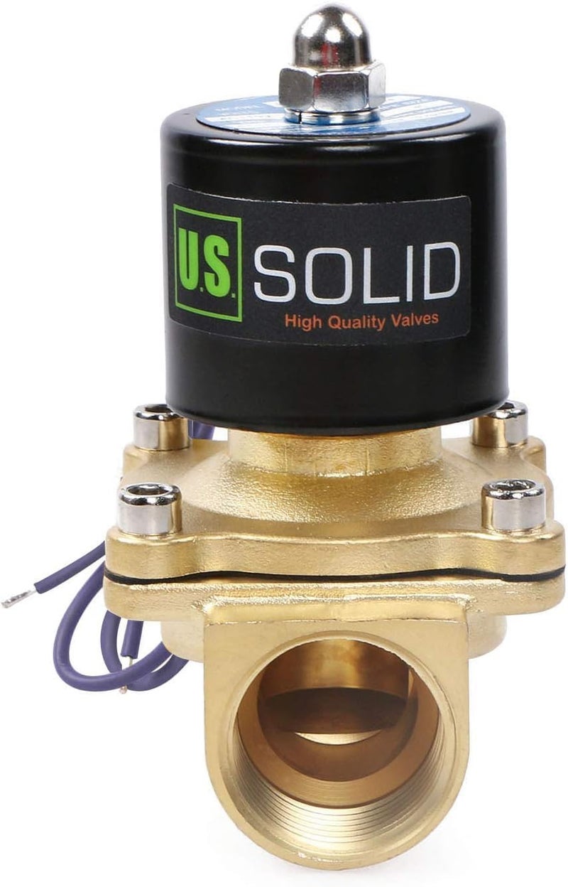 U.S. Solid 1" Brass Electric Solenoid Valve 12V DC G Thread Normally Closed VITON - Image 2