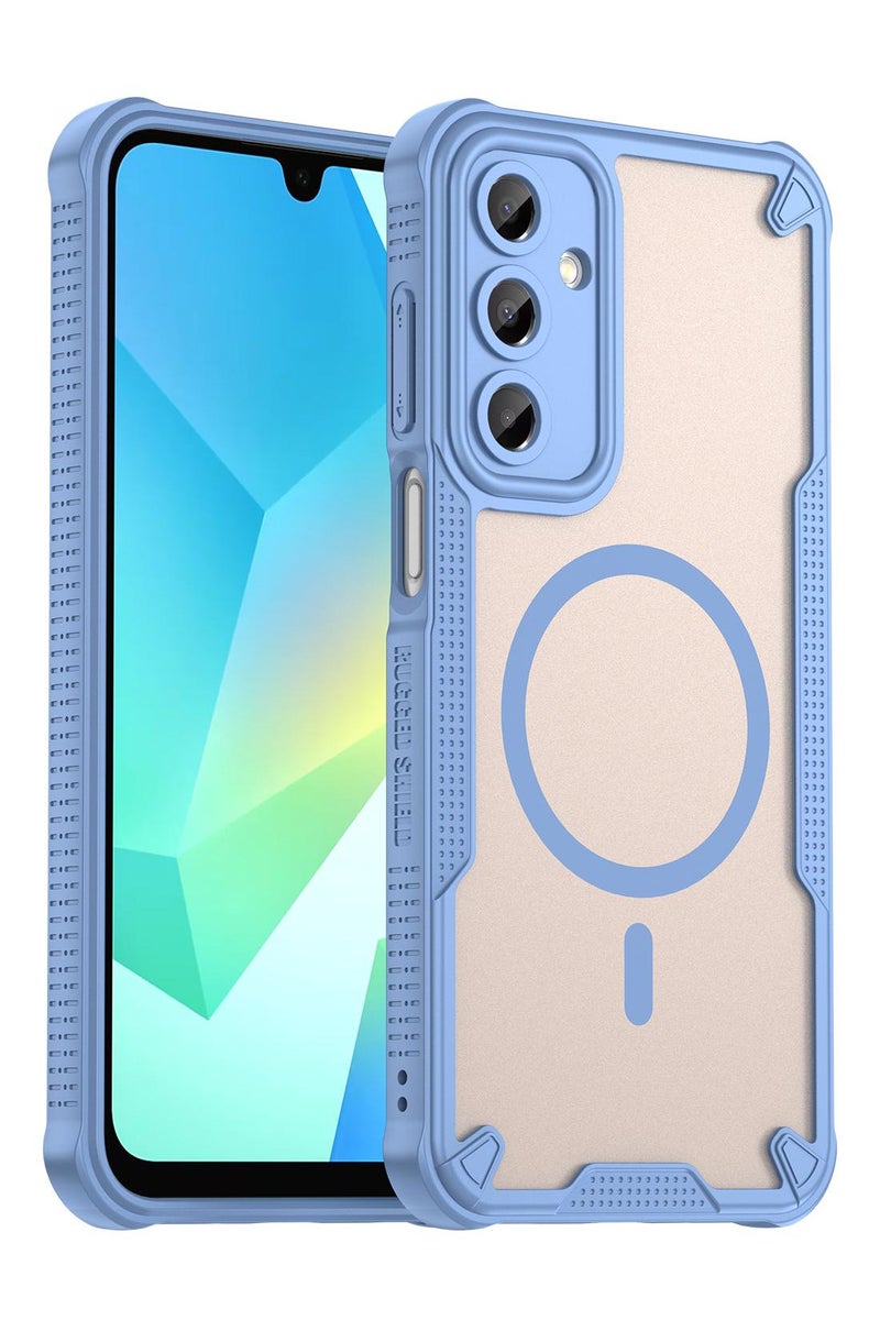 Cover For Samsung Galaxy A56 5G Armor Glaze MagSafe Magnetic Phone Case Raised edges around the screen and camera lens help prevent scratches - Blue - Image 1