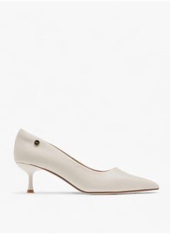 Celeste Womens Solid Slip-On Pumps With Pointed Toe And Kitten Heels  - Image 3