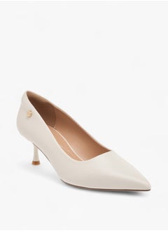 Celeste Womens Solid Slip-On Pumps With Pointed Toe And Kitten Heels  - Image 1