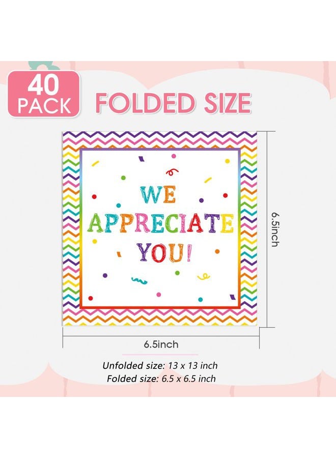 Xiliconie 40 Pcs We Appreciate You Napkins Remployee Appreciation Decorations for Retirement Party, Thanksgiving, Company Anniversaries, Graduation Great for Thanking Employees, Teachers, Medical Staff More - Image 3