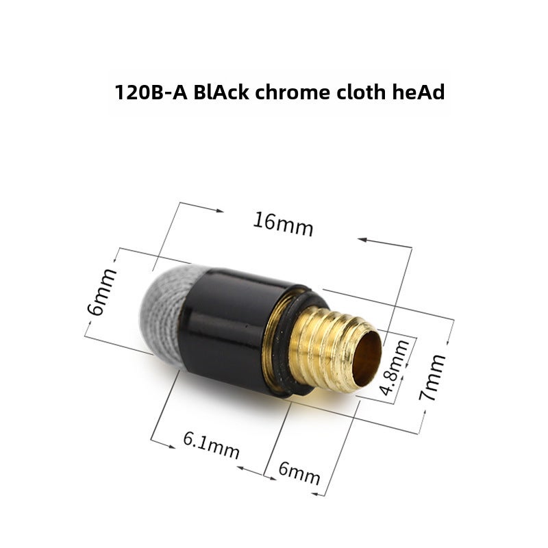 Conductive Fiber Stylus Tips 5.0-8.0 M5 Thread Universal Replacement 120B-A M5 external tooth 6.0 black chrome cloth head