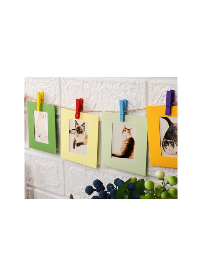 The Bros Pictures Wall Decor Hanging Mini Picture Frame, 10 Pieces Paper Frame with String and Clips Compatible with Polaroid, Fujifilm Instax Mini 12/Mini 11/Mini 9/40/8 Film - Image 5