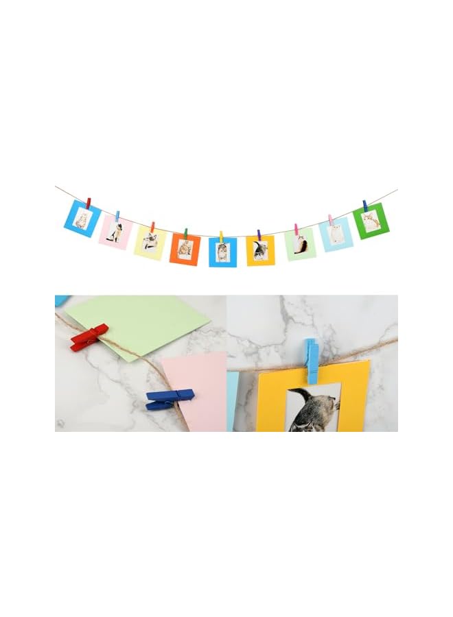 The Bros Pictures Wall Decor Hanging Mini Picture Frame, 10 Pieces Paper Frame with String and Clips Compatible with Polaroid, Fujifilm Instax Mini 12/Mini 11/Mini 9/40/8 Film - Image 3