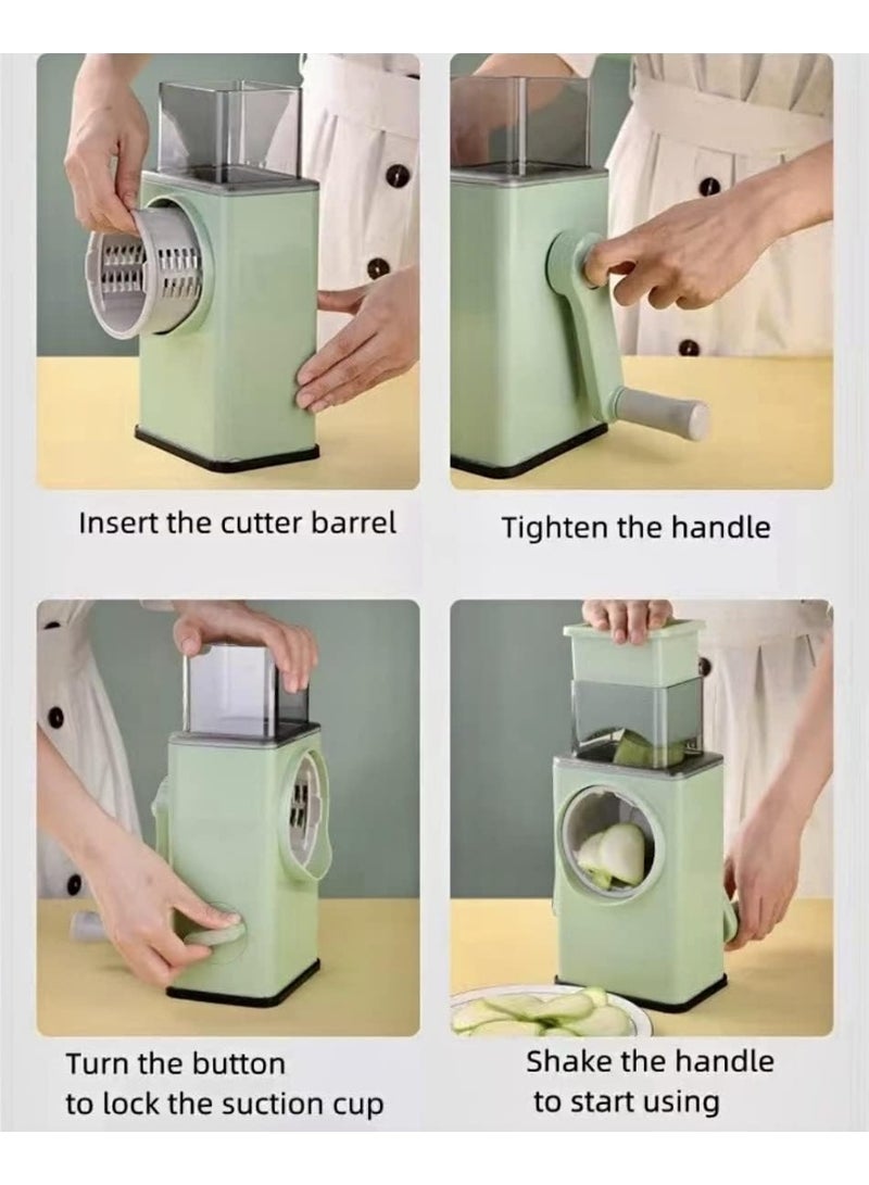 Rotary Vegetable Grater with 6 Stainless Steel Blades - Image 3