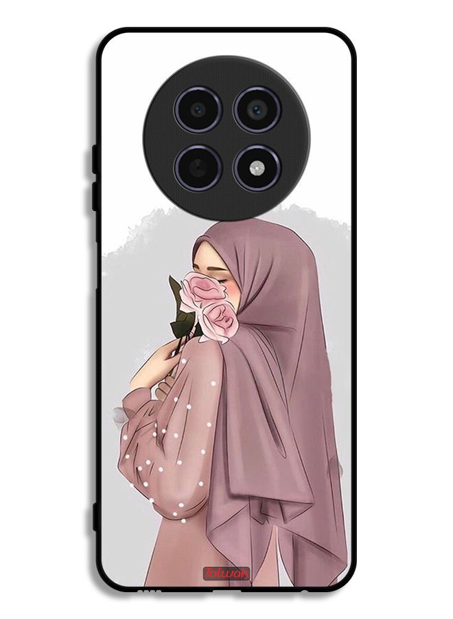 Tolwak Realme 12 5G Protective Case Cover Holding Roses Girl Art - Image 1