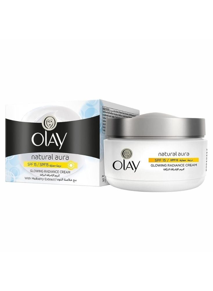 كريم أولاي ناتشورال أورا المتوهج والمشرق مع خلاصة التوت وعامل حماية من الشمس خمسة عشر. - Image 1