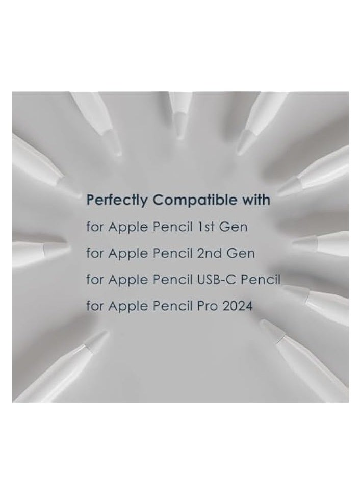 PROMASS Tip Cover Protector for Apple Pencil 1st/2nd Generation, 8 Pcs Soft Silicone Replacement Nibs, Anti-Slip Writing Nib, High Sensitive Nib, Smooth Writing Experience, Noiseless Drawing (White)  - Image 5