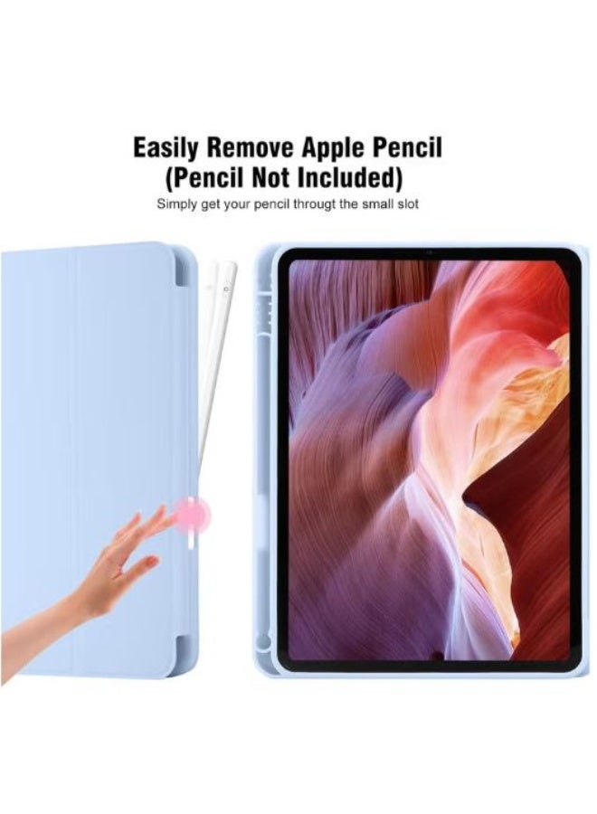 RYN iPad 10th Generation Case 2022, 10.9 Inch with Pencil Holder, Smart Trifold Stand, Soft TPU Back, Auto Wake/Sleep - Sky Blue - Image 2