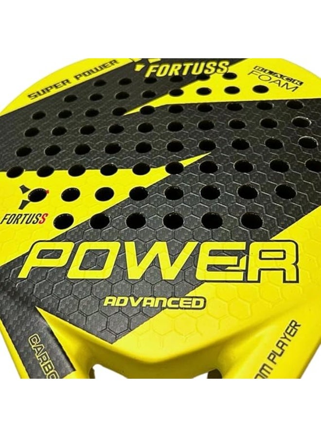 TDOO FORTUSS Padel Tennis Racket - Full Carbon Fiber - 3D Hexagon Surface with Light EVA Memory Flex Foam Core - Padel Racquet - Round Shape Paddle Racket with Bag Included - Image 5