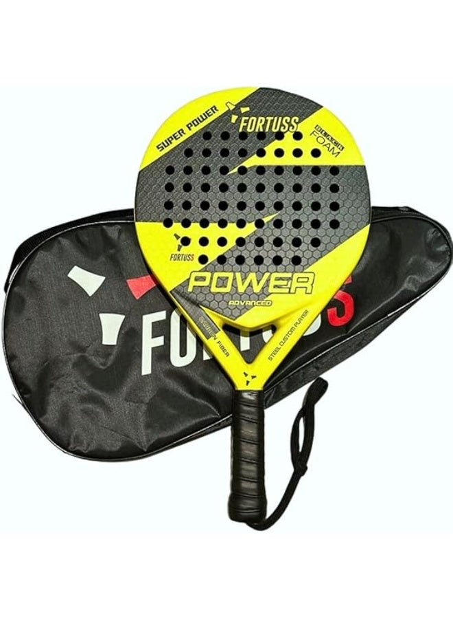 TDOO FORTUSS Padel Tennis Racket - Full Carbon Fiber - 3D Hexagon Surface with Light EVA Memory Flex Foam Core - Padel Racquet - Round Shape Paddle Racket with Bag Included - Image 3