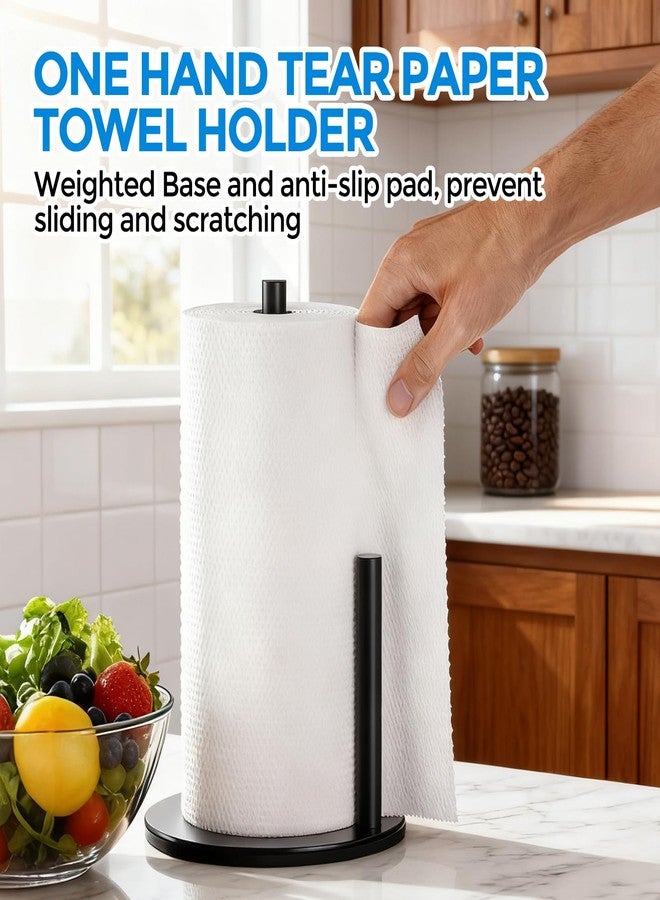 zaa Paper Towel Holder Countertop - Free Standing Paper Towel Holder for Kitchen Organization, Easy to Carry Paper Roll Dispenser, No Drill Installation, for Kitchen, Bathroom, Office, RV, Black - Image 2