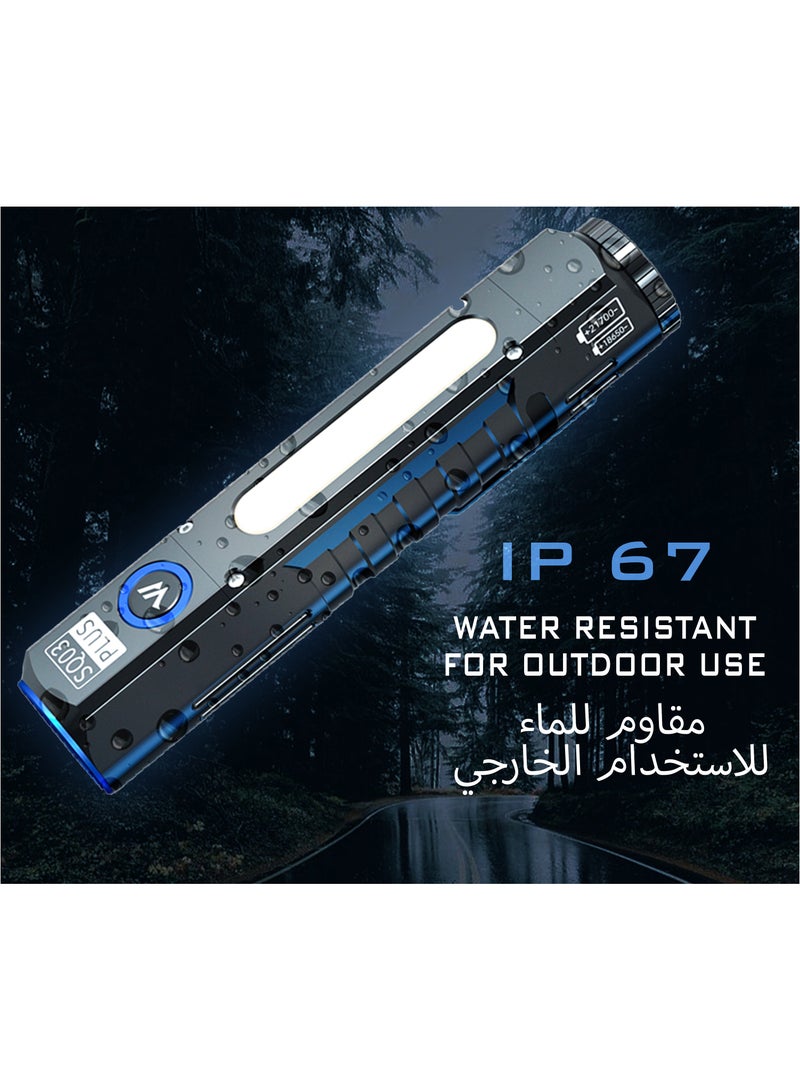 رافيد مصباح يدوي LED محمول 10 وات، 4 أوضاع إضاءة، IP67، قابل لإعادة الشحن - Image 5