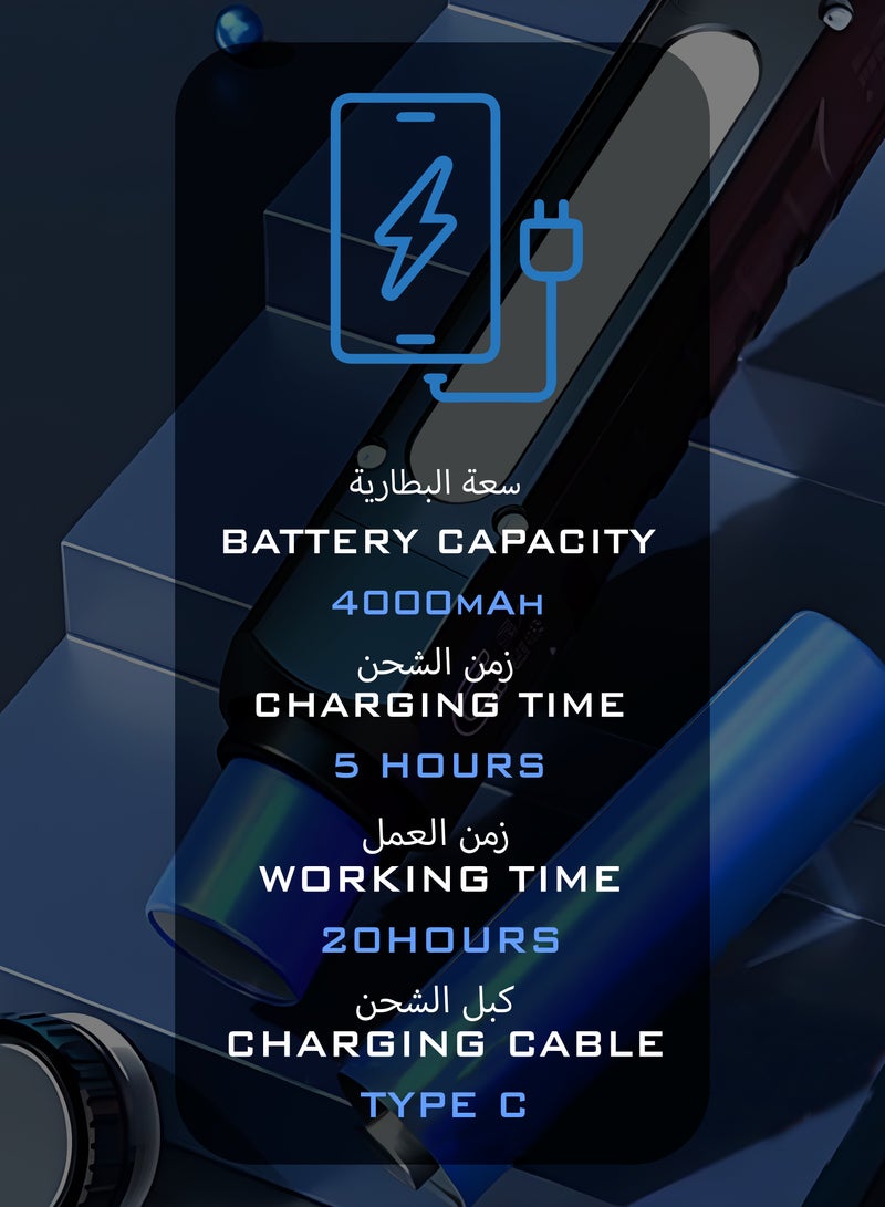 رافيد مصباح يدوي LED محمول 10 وات، 4 أوضاع إضاءة، IP67، قابل لإعادة الشحن - Image 3