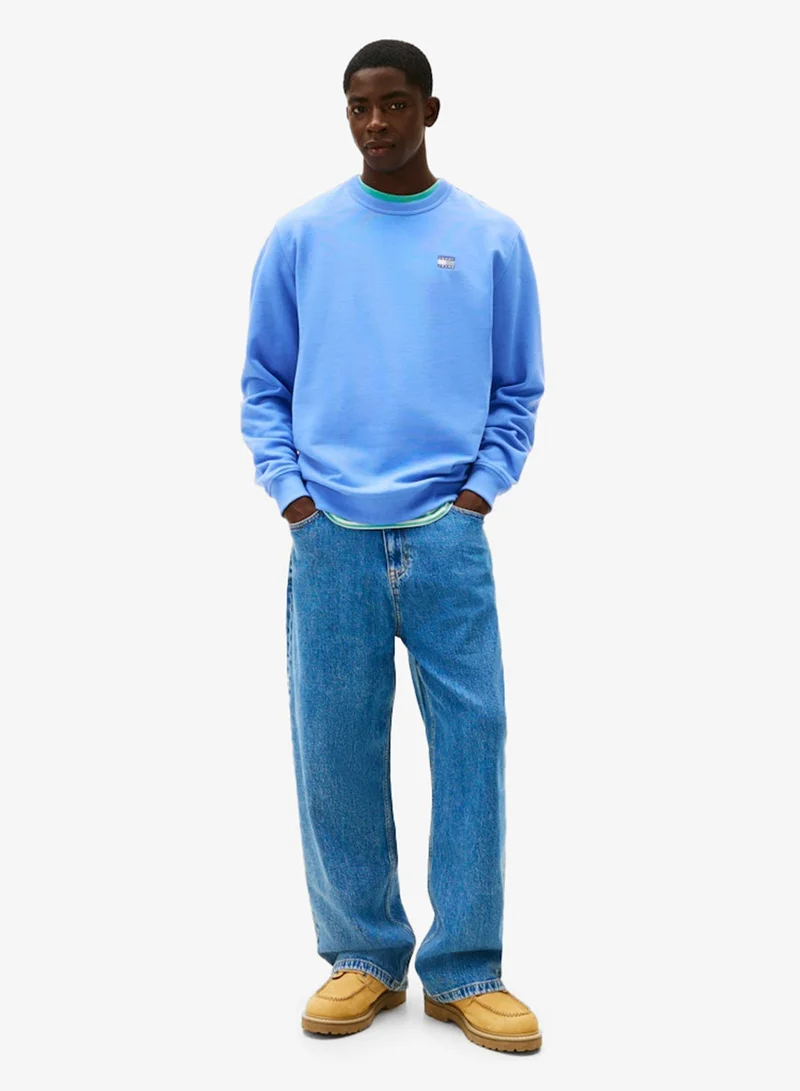TOMMY JEANS  Tommy Badge Terry Crew Neck Sweatshirt for Men | Best Price UAE