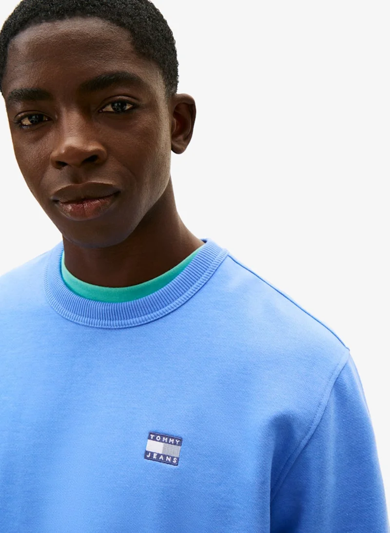 TOMMY JEANS  Tommy Badge Terry Crew Neck Sweatshirt for Men | Best Price UAE