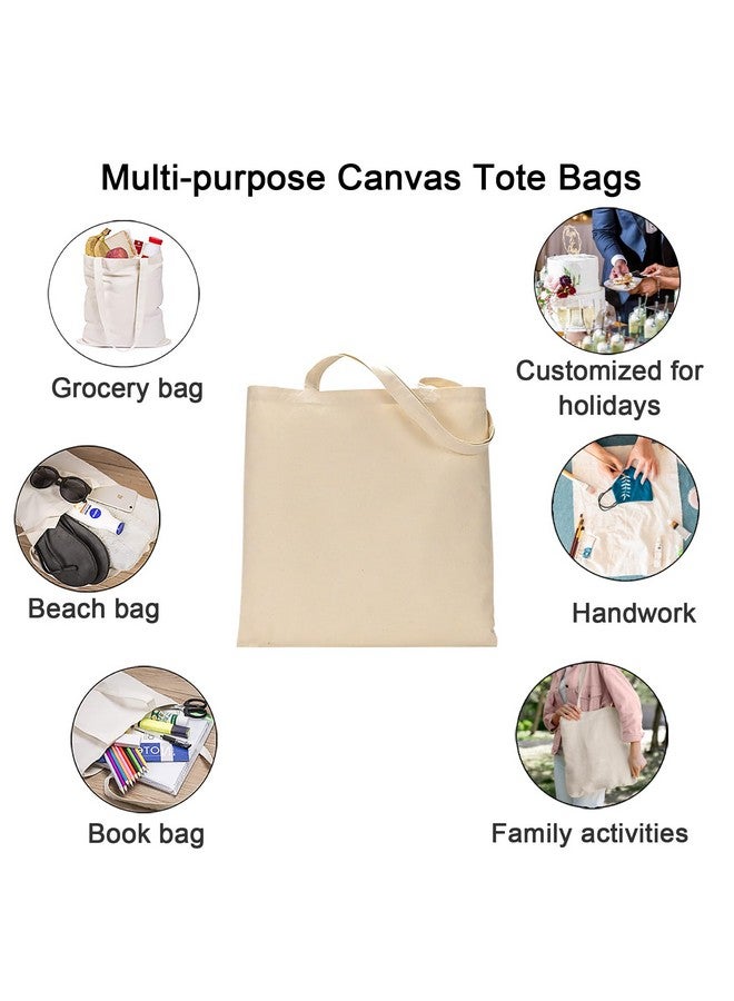 FunisFun 12 Pack Blank Canvas Tote Bags Bulk Reusable Shopping Grocery Bag for Crafts with a PTFE Teflon Sheet DIY - Image 4