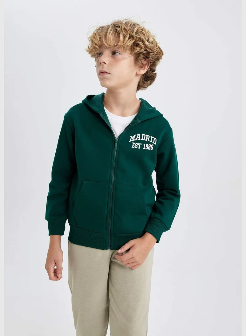 ديفاكتو Boy Hooded Long Sleeve Knitted Cardigan