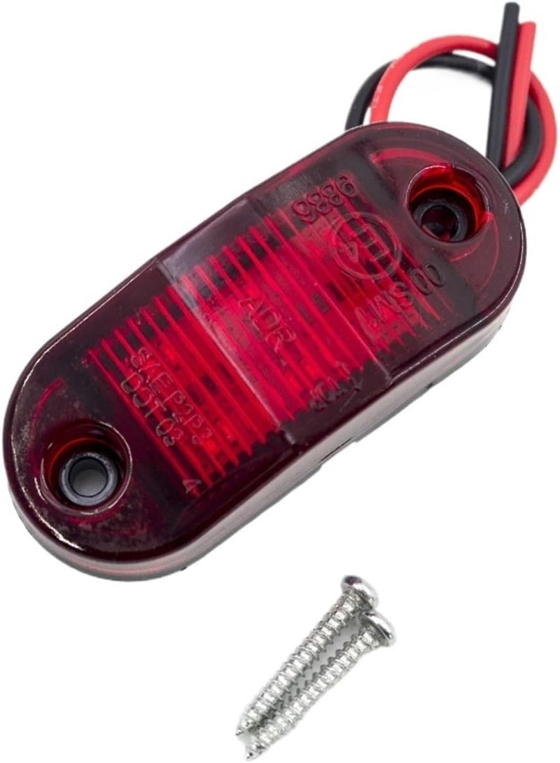 10PCS Universal 6 Led 12V 24V Oval Clearance Diode Side Marker Light Warning Tail Lamp Trailer Car Truck Lorry Accessories(10pcs Red) - Image 1