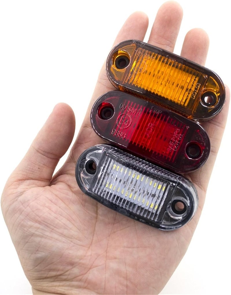 10PCS Universal 6 Led 12V 24V Oval Clearance Diode Side Marker Light Warning Tail Lamp Trailer Car Truck Lorry Accessories(10pcs Red) - Image 3