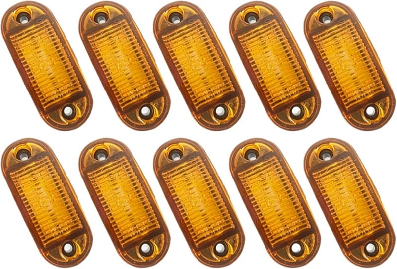 10PCS Universal 6 Led 12V 24V Oval Clearance Diode Side Marker Light Warning Tail Lamp Trailer Car Truck Lorry Accessories(10pcs Red) - Image 2