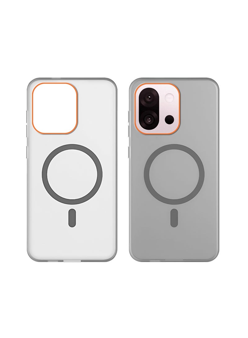 دبليو تيك غطاء حالة أنيق لجهاز OnePlus 13T 5G 2025 هجين شفاف مزود بتقنية ماغسيف وشحن مغناطيسي وحواف كاميرا مرتفعة (MCMPMN) - رمادي - Image 2