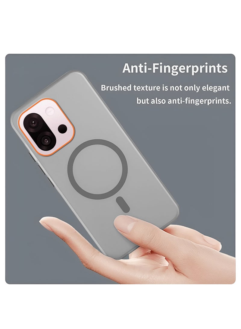 دبليو تيك غطاء حالة أنيق لجهاز OnePlus 13T 5G 2025 هجين شفاف مزود بتقنية ماغسيف وشحن مغناطيسي وحواف كاميرا مرتفعة (MCMPMN) - رمادي - Image 4
