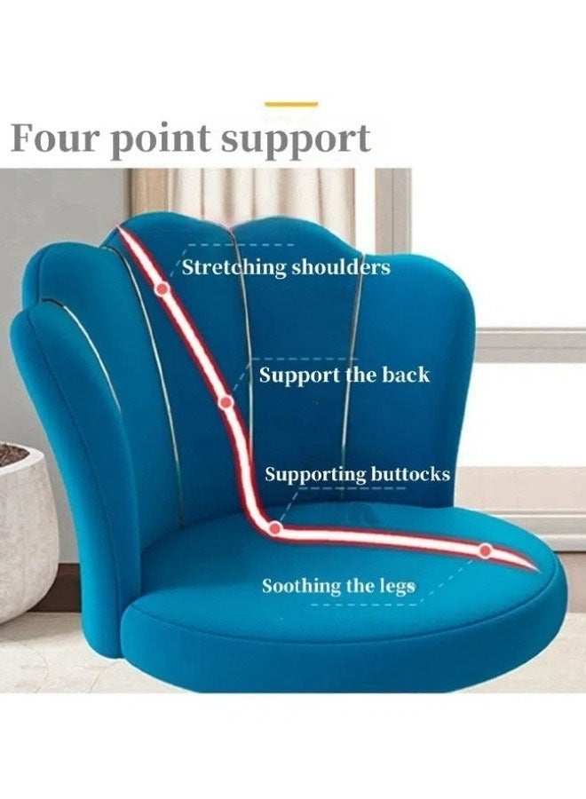 Cosmetic Chair Small lightweight office chair Lumbar support Height adjustable Petal-shaped recliner Mobile swivel upholstered chair Suitable for bedroom Study Room Office