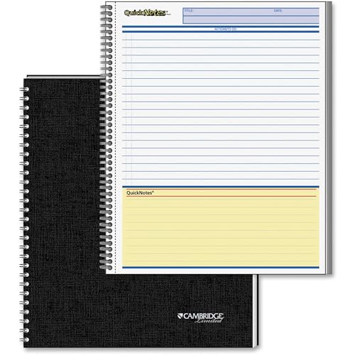 Cambridge Limited Business Notebook with QuickNotes, Legal Ruled Paper, 8" x 11", 80 Sheets, Flexible Soft Touch Cover, Wirebound, Gray (06066) - Image 5