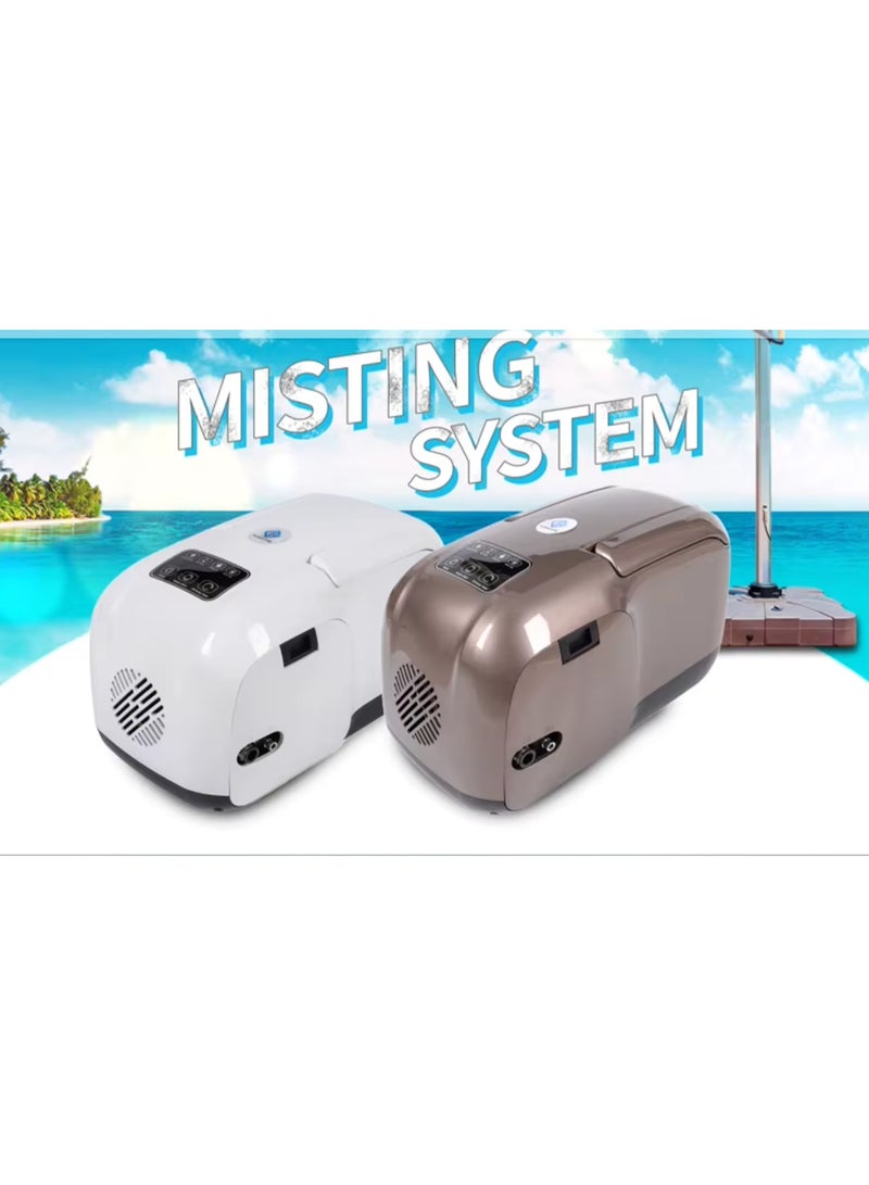 نظام الضباب عالي الضغط FG-700 الجديد، 3 مكابس 70 بار، 1000 رطل/بوصة مربعة، محرك تيار مستمر 1200 واط، 50-60 هرتز، قابس المملكة المتحدة 7.0 لتر/دقيقة، 120 قطعة، نظام فوهات 0.20 مم، أنبوب نايلون (140 متر)، مضخة نظام ضباب عالي الضغط، نظام رش الحديقة، نظام الضباب - Image 1