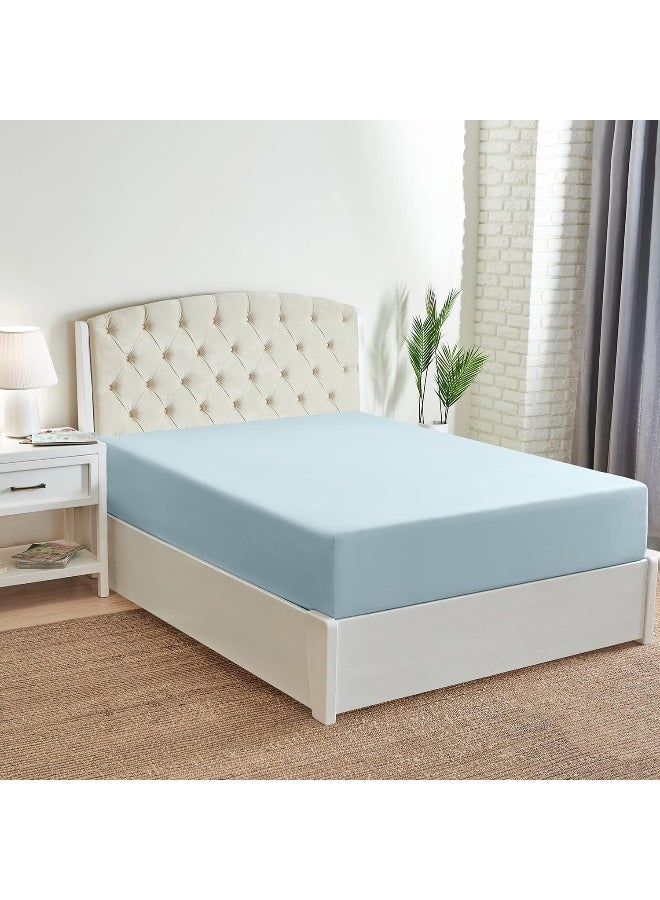 Mellanni Queen Fitted Sheet Iconic Collection Bedding Sheets with up to 16 inch Deep Pocket Soft Cooling Fade Stain Resistant 1 PC Queen Aqua - Image 5