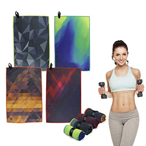 Acteon Quick Dry Microfiber Gym Towel, 4 Pack Odor-Free, Super Absorbent Workout Towels, Body Sweat - Image 1