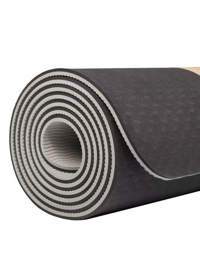 Premium Quality Sports Yoga Mat (Black) - Eco-Friendly and Non-Slip Yoga Mat - Double-Sided Design, Perfect Thickness for Comfort, Latex and Harmful Material Free - Your Perfect Companion for All Your Yoga, Pilates, and Home Workouts - Waterproof and Moisture Resistant, Durable and Long-Lasting _ Exercise Mat - exercise mat-sports mat- Sports equipment