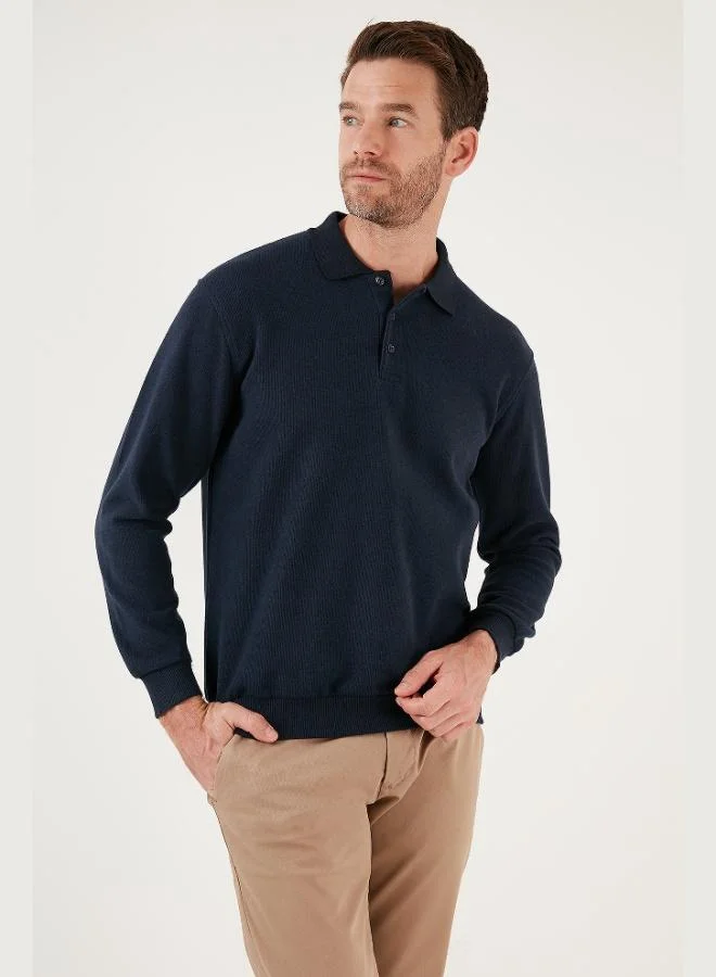 Buratti  Buratti Cotton Blend Regular Fit Polo Collar Sweater Men's POLO COLLAR SWEATER 456223 for Men | Best Price UAE