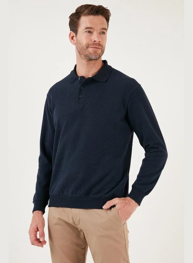 Buratti  Buratti Cotton Blend Regular Fit Polo Collar Sweater Men's POLO COLLAR SWEATER 456223 for Men | Best Price UAE