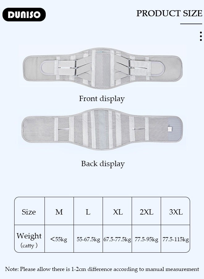 DUNISO Adjustable Lumbar Support Belt, Waist Support Belt for Lower Back Pain Relief, Ergonomic Design,Breathable Back Brace for Men & Women, Ideal for Herniated Disc, Sciatica, Scoliosis  - Image 4