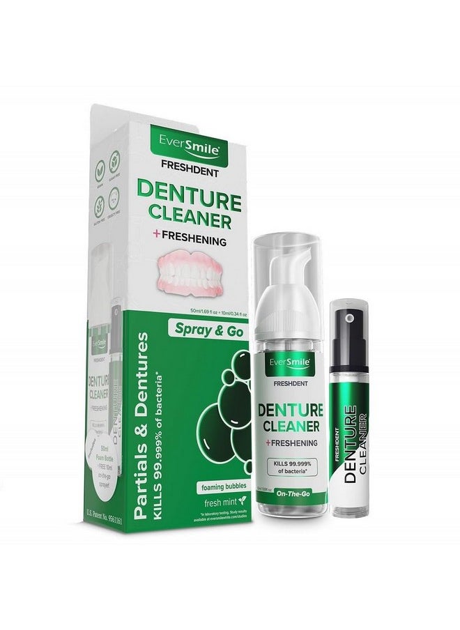 EverSmile Freshdent Denture & Partial Denture Cleaner And Teeth Whitening Spray, Fast-Acting Alternative To Denture Cleaner Tablets And Spray Eliminates Bacteria And Freshens Breath - Mint Flavored  - Image 1
