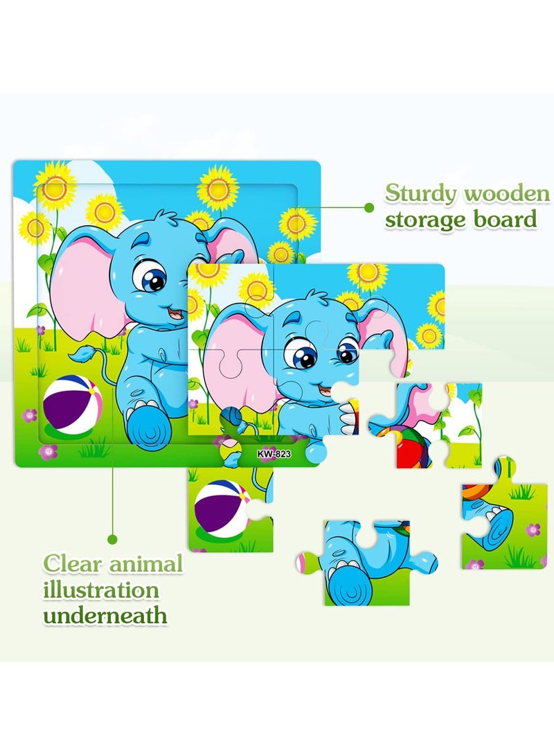 6 Pack Puzzles for Kids Ages 2-5, Preschool Educational and Learning Animal Jigsaw Puzzle Toy Gift Set, Toddler Puzzles Party Favors for Girls and Boys, Portable Travel Puzzles - Image 3