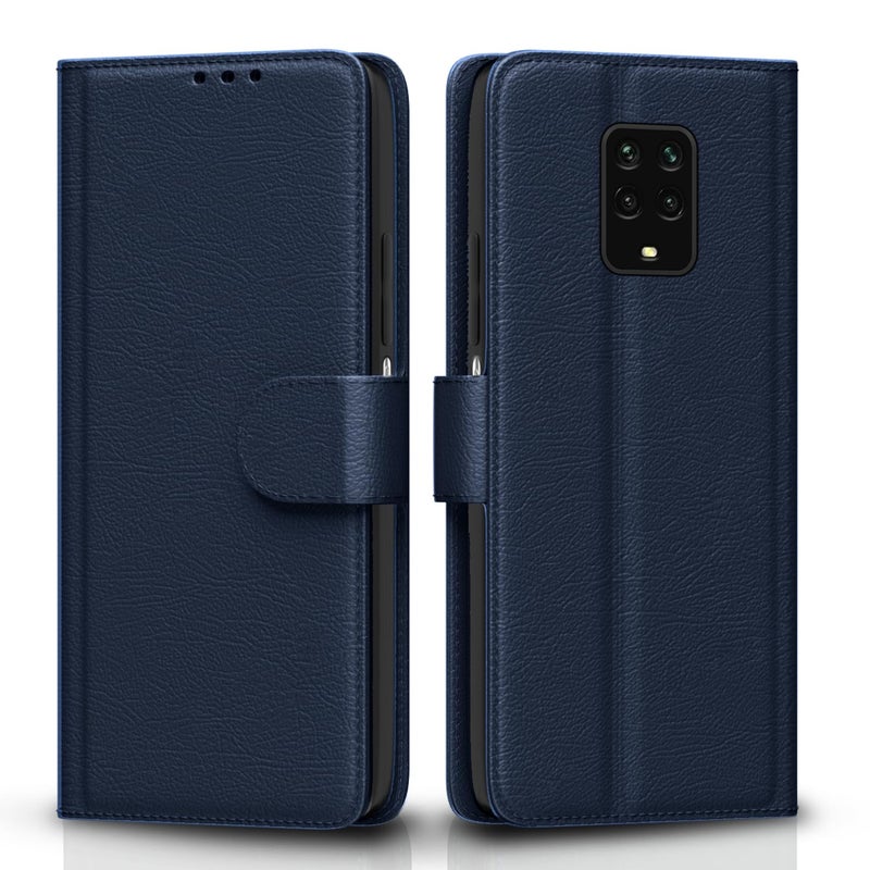 Pikkme Flip Cover Leather Finish | Inside TPU with Card Pockets | Shock Proof | Complete Protection Flip Case for Redmi Note 9 Pro/Note 9 Pro Max/Poco M2 Pro/Redmi Note 10 Lite(Blue) - Image 1