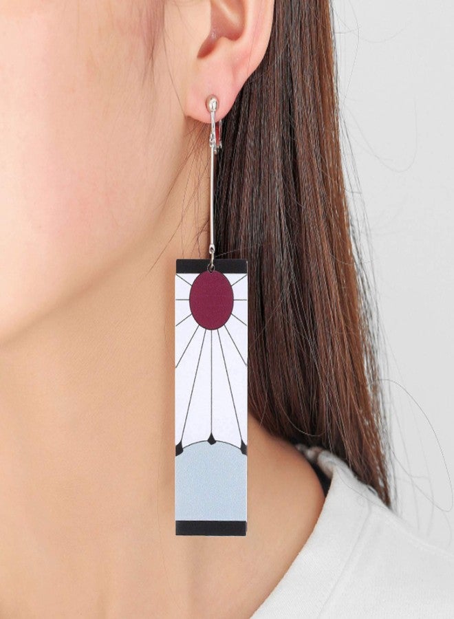Exlinonline Tanjiro Hanafuda Earrings Breath Of The Sun Symbol Great For Demon Slayer Anime Light-Weight Wearing (Breath Of The Sun B) - Image 4