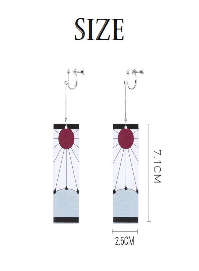 Exlinonline Tanjiro Hanafuda Earrings Breath Of The Sun Symbol Great For Demon Slayer Anime Light-Weight Wearing (Breath Of The Sun B) - Image 2